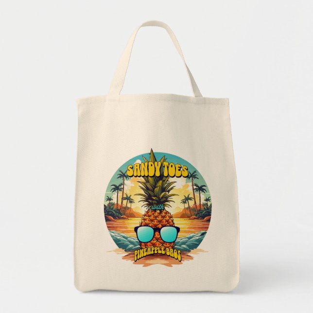 Tote Bag Jortes De Sable Avec Bros D'Ananas (Devant)