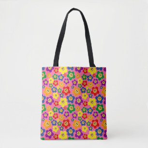 Tote Bag Jote LGBT Fleur arc-en-ciel Motif rose