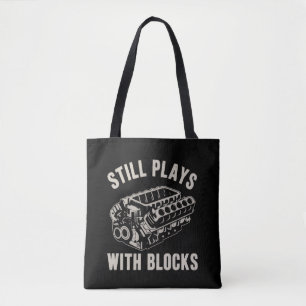 Tote Bag Joue encore avec des blocs Drôle de mécanicien aut