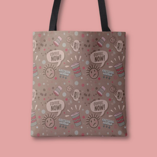 Tote Bag Jouer café maintenant Mocha Motif (Créateur téléchargé)