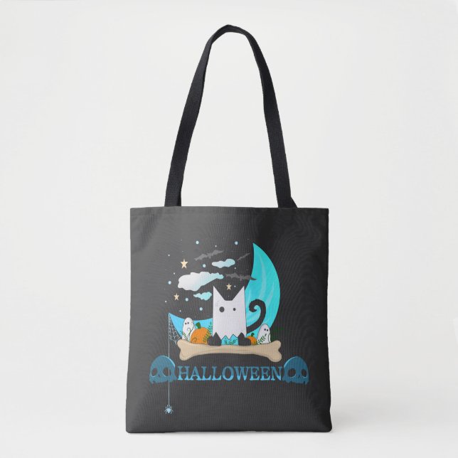 Tote Bag Jouer Chat Fantôme Haunts Halloween Nuit (Devant)