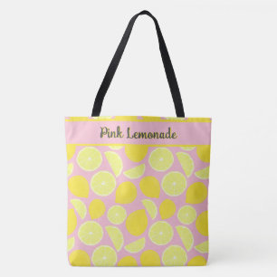 Tote Bag Jouer citron rose jaune Tropical Art