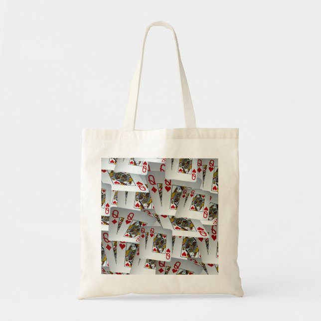 Tote Bag Jouer Poker Queens Design, (Devant)
