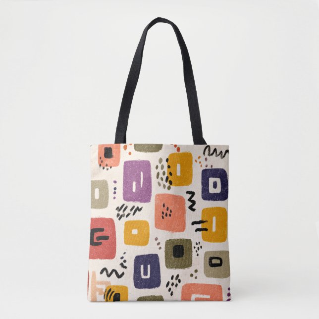 Tote Bag Jouer Retro Doodle Abstrait | Moderne du milieu du (Devant)