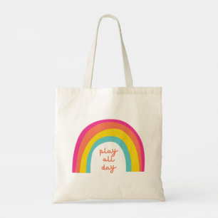 Tote Bag jouer toute la journée arc-en-ciel Fourre-tout & S