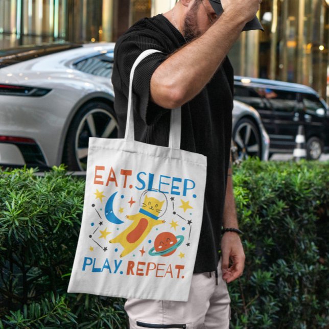 Tote Bag Jouer un chat espace (Créateur téléchargé)