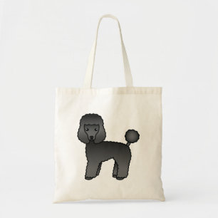 Tote Bag Jouet noir Poodle mignon chien de dessin