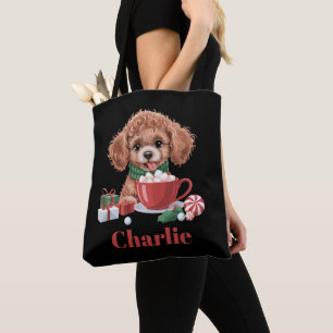 Tote Bag Jouet Poodle Personnalisé Nom Amoureux de Chien No