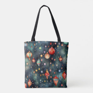 Tote Bag Jouets de Noël, aquarelle de décoration