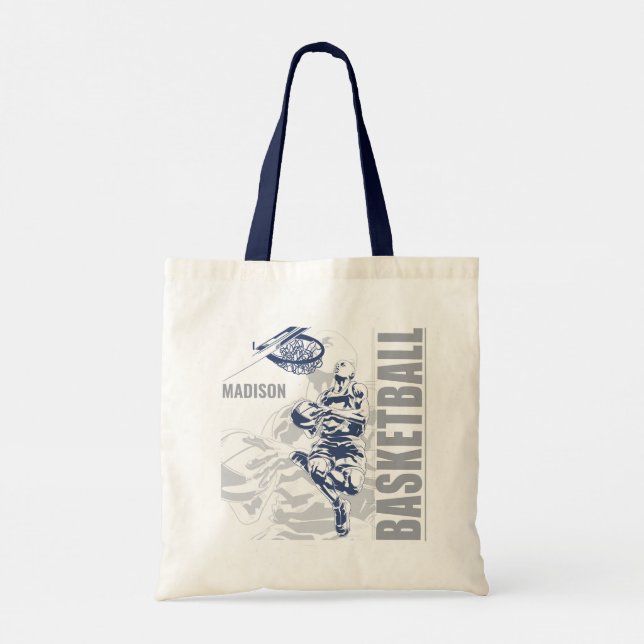 Tote Bag Joueur de basket-ball de nom personnalisé (Dos)