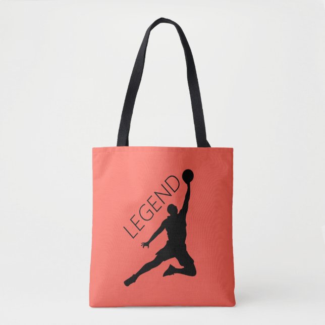 Tote Bag Joueur de basketball Silhouette (Devant)