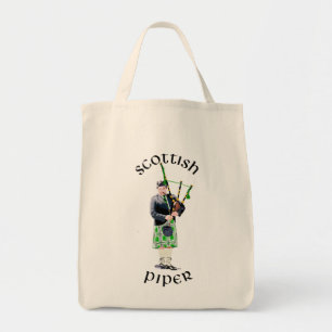 Tote Bag Joueur de cornemuse en kilt vert