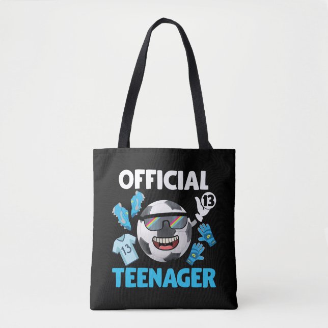 Tote Bag Joueur De Football Adolescent De 13E Anniversaire (Devant)