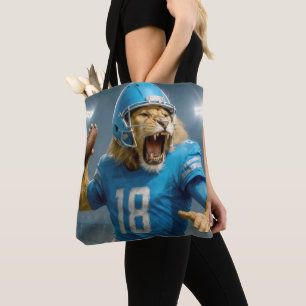 Tote Bag Joueur de football Lion du quart 18
