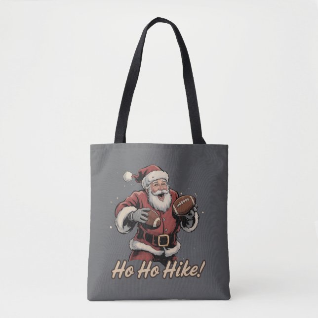 Tote Bag Joueur de football Père Noël rétro Ho Ho Randonnée (Devant)