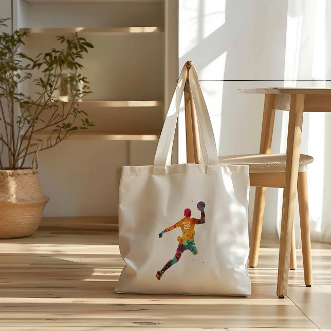 Tote Bag Joueur de Handball Coloré (Créateur téléchargé)