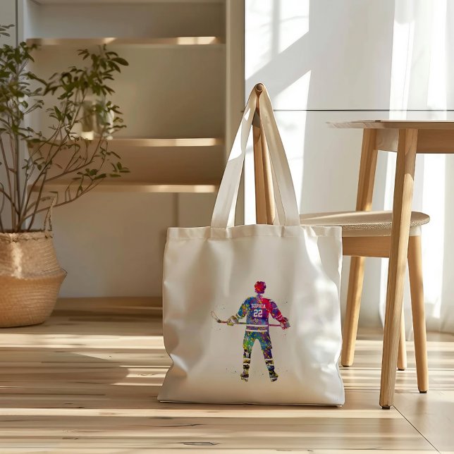 Tote Bag Joueur de hockey coloré (Créateur téléchargé)