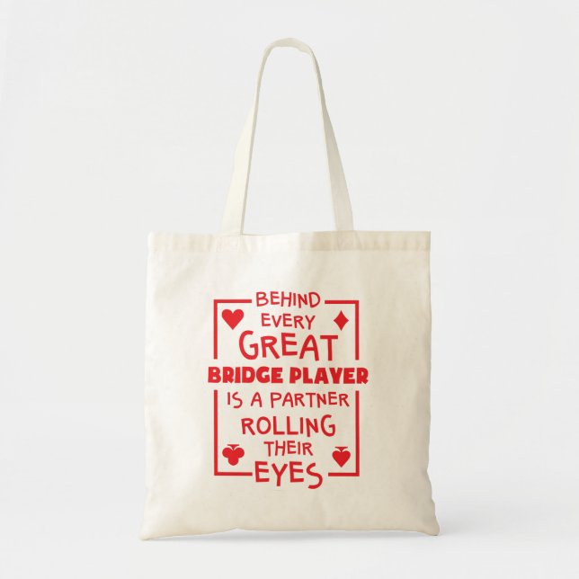 Tote Bag Joueur de pont partenaire rouler les yeux drôle (Devant)