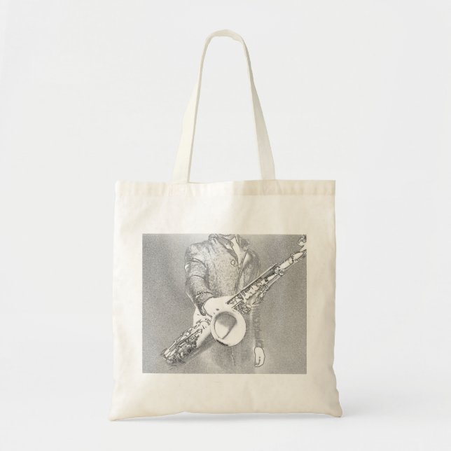 Tote Bag joueur de saxophone (Devant)
