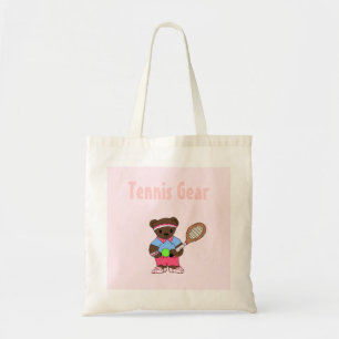 Tote Bag Joueur de tennis Ours rose
