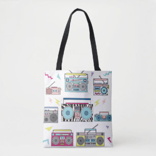 Tote Bag Joueurs de Cassette rétro : 80s Art Vintage