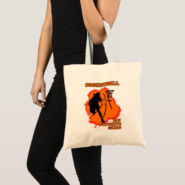 Tote Bag Joueuse de basket-ball Jeu favori (Devant (produit))