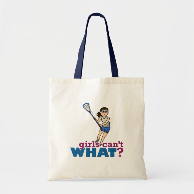 Tote Bag Joueuse de crosse en bleu (Devant)