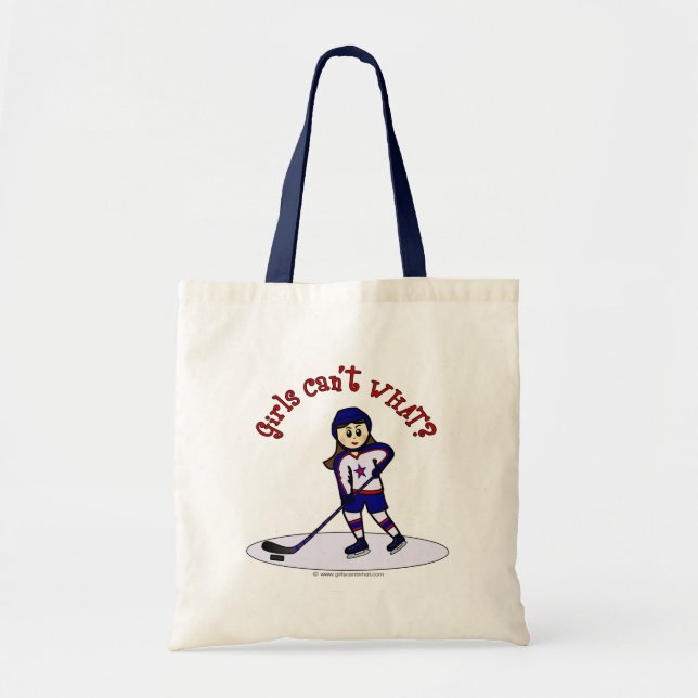 Tote Bag Joueuse de hockey pour filles légères (Devant)
