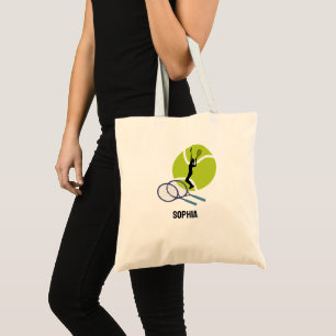 Tote Bag Joueuse de tennis personnalisée, Anniversaire de t