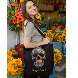 Tote Bag Jour 3D du crâne mort, personnalisé