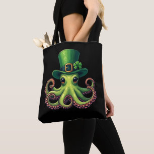 Tote Bag Jour de la Saint Patrick Octopus Cute Saint Pattys