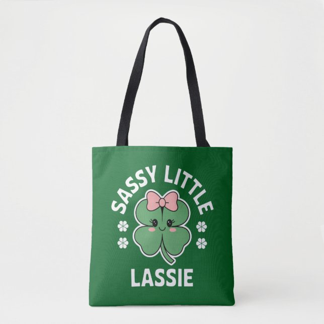 Tote Bag Jour de la Saint Patrick Sassy Petite Lassie Enfan (Devant)