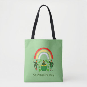 Tote Bag Jour de la Saint-Patrick Trèfle Arc-en-ciel Saint-