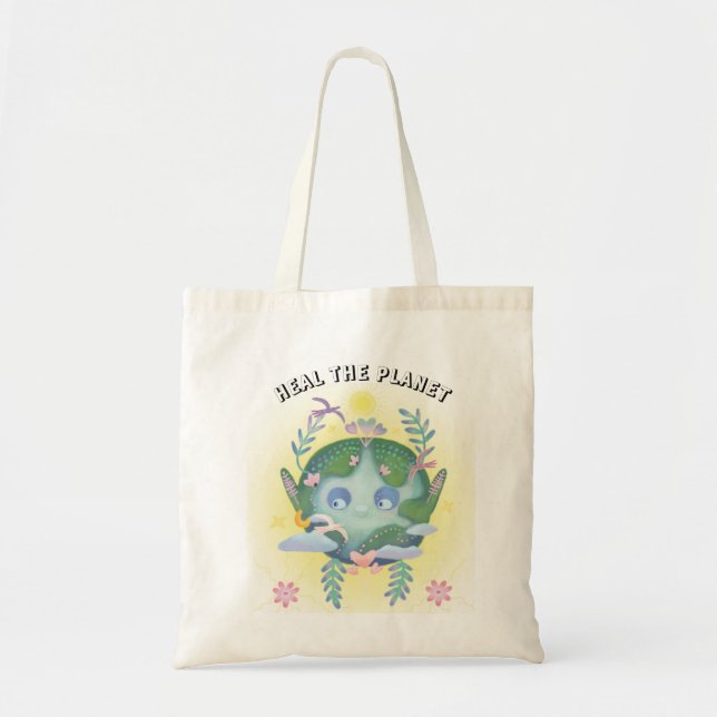 Tote Bag Jour de la Terre planète mignonne (Devant)