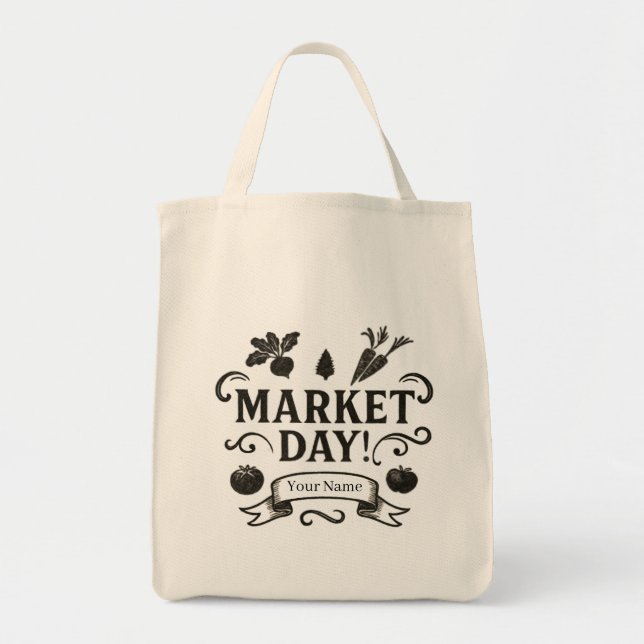 Tote Bag Jour de marché personnalisé ! (Devant)