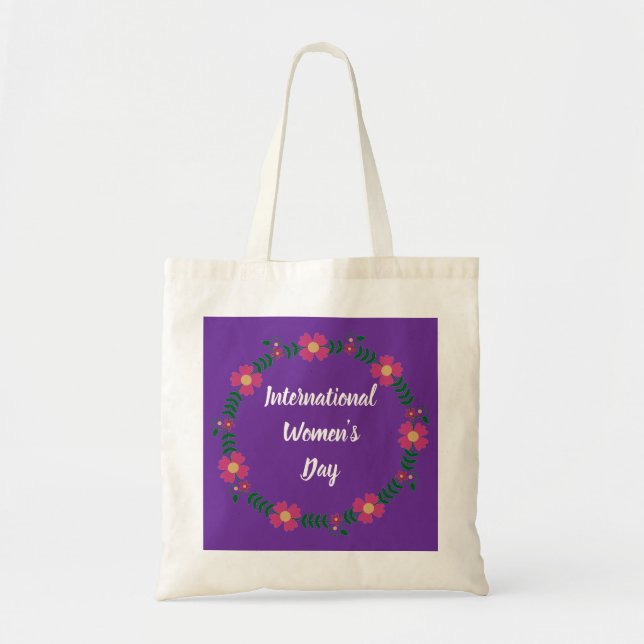 Tote Bag Jour des femmes violettes modernes (Devant)