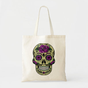 Tote Bag Jour des morts avec le rose de pourpre