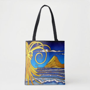 Tote Bag Jour ensoleillé à la plage Aquarelle peinture