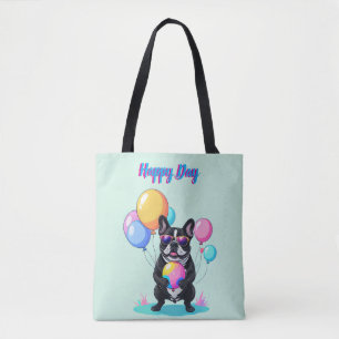 Tote Bag Jour heureux bouledogue français Bouledogue frança