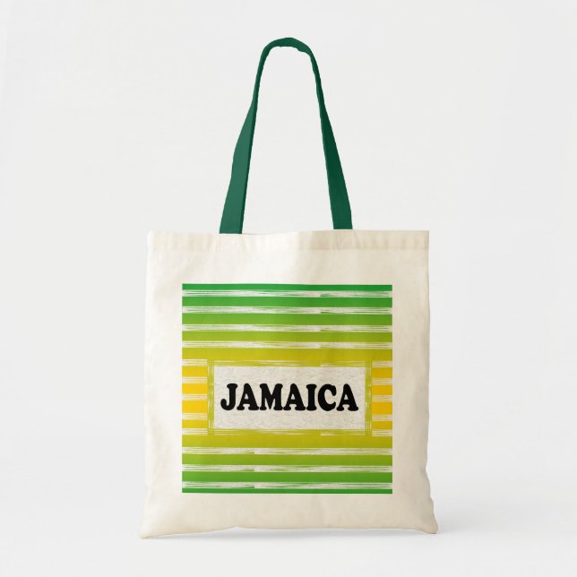Tote Bag Jour noir vert jaune de Jamaica (Devant)