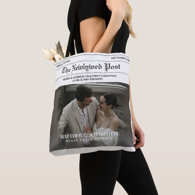 Tote Bag Journal Photo de mariés heureux (De près)