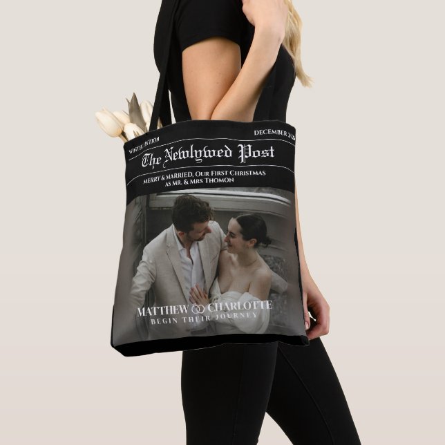 Tote Bag Journal Photo de mariés heureux (De près)