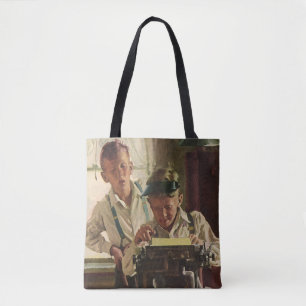 Tote Bag Journalistes de journaux anciens, écrivains à la m
