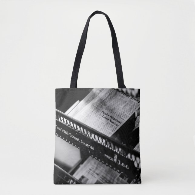 TOTE BAG JOURNAUX SUR LE WALL STREET JOURNAL RACK (Devant)