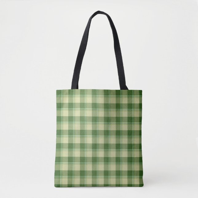 Tote Bag Journée de la Saint Patrick à Plaid Vert (Devant)
