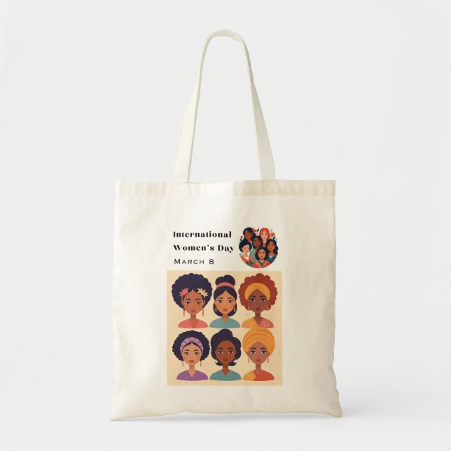 Tote Bag Journée internationale de la femme 8 mars Illustré (Devant)