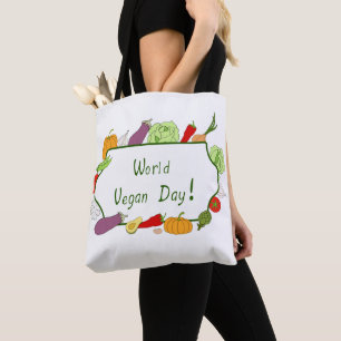 Tote Bag Journée mondiale de la Végétarien minimaliste mang