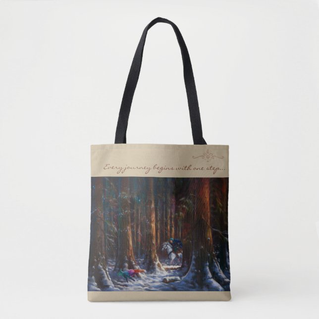 Tote Bag Journey begins - fantasy forest landscape art (Devant)