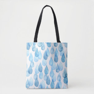 Tote Bag Jours pluvieux : Motif aquarelle Vintage