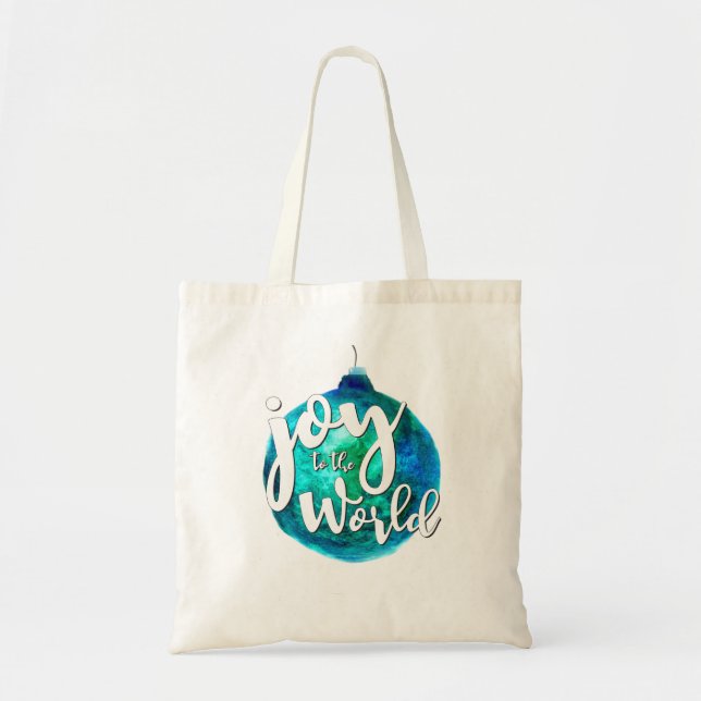 Tote Bag "Joy to the World" Globe, Noël, Custom (Devant)